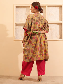 Load image into Gallery viewer, Pink-Mustard One Size Tunic set
