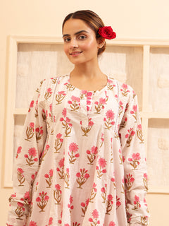 Load image into Gallery viewer, Pink Floral Anarkali Set
