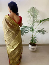 Load image into Gallery viewer, Golden Brown Linen Saree
