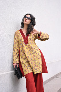 Load image into Gallery viewer, Bagru natural dye organic cotton kurta set
