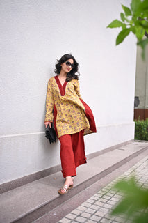 Load image into Gallery viewer, Bagru natural dye organic cotton kurta set
