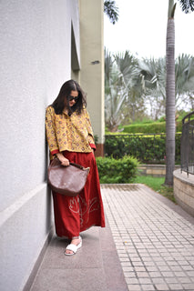 Load image into Gallery viewer, Mustard Oversized Organic Cotton shirt in natural dye
