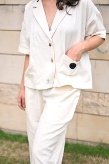 Load image into Gallery viewer, Natural white Shirt Set Organic Kala Cotton
