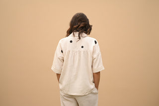 Load image into Gallery viewer, Natural white Shirt Set Organic Kala Cotton
