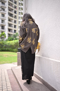 Load image into Gallery viewer, Earthy Brown Cotton Oversized Shirt in Natural Dye
