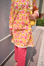 Load image into Gallery viewer, Yellow pink floral hand-block kurta set
