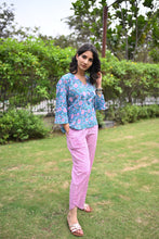 Load image into Gallery viewer, Blue pink loungewear set
