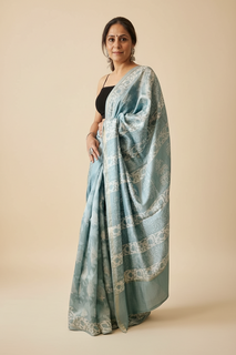 Load image into Gallery viewer, Air Blue Maheshwari Silk Saree
