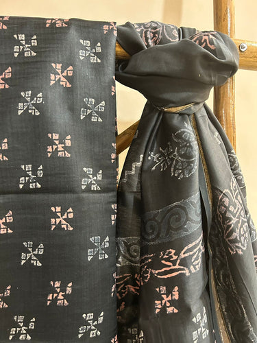 Unstitched Silk Kurta Set 