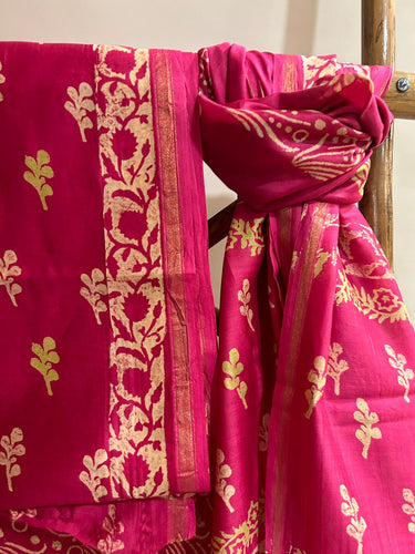 Floral block printed kurta set