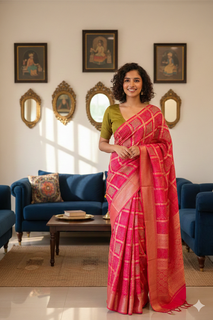 Load image into Gallery viewer, Pink Gharchola Saree
