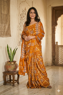 Load image into Gallery viewer, Mustard Gharchola Saree
