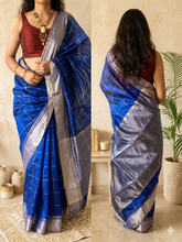 Load image into Gallery viewer, Handloom Chanderi Saree - Royal blue Saree

