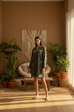 Load image into Gallery viewer, Earthy Grey Handblock Short Tunic/Kurta
