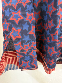Load image into Gallery viewer, Red Blue Ajrakh cotton Oversized Boxy Shirt
