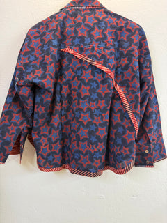 Load image into Gallery viewer, Red Blue Ajrakh cotton Oversized Boxy Shirt
