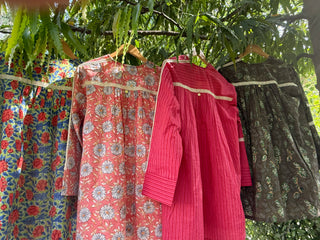 Load image into Gallery viewer, Orange Floral Hand-Block Cotton Tunic / Short Kurta
