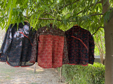 Load image into Gallery viewer, Red Blue Ajrakh Oversized Boxy Shirt
