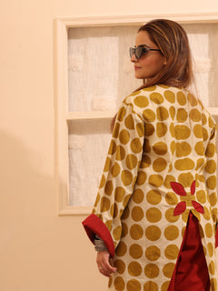 Load image into Gallery viewer, Mustard Polka Natural Dye Kurta-set
