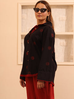 Load image into Gallery viewer, Black Ajrakh Oversized Pure Cotton Shirt
