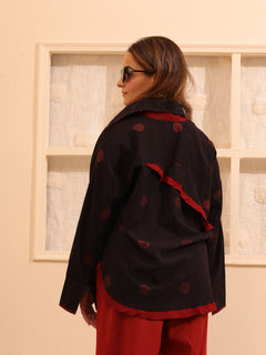 Load image into Gallery viewer, Black Ajrakh Oversized Pure Cotton Shirt
