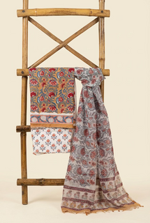 Load image into Gallery viewer, Earthy-Rust Pure Cotton Hand-block Print Kurta Set
