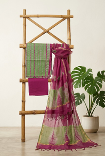 Load image into Gallery viewer, Green Pink Pure Cotton Hand-block Print Kurta Set
