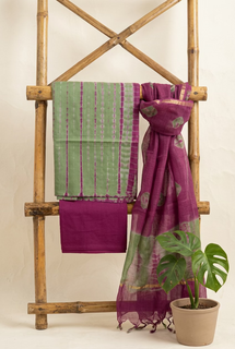 Load image into Gallery viewer, Green Pink Pure Cotton Hand-block Print Kurta Set
