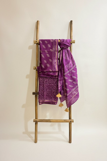 Load image into Gallery viewer, Mauve Maheshwari Silk Kurta-set
