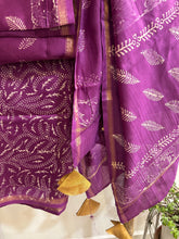 Load image into Gallery viewer, Mauve Maheshwari Silk Kurta-set
