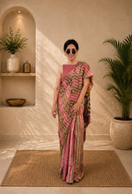 Load image into Gallery viewer, Pink Stripe Natural dye sai
