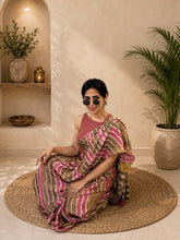 Load image into Gallery viewer, Pink Stripe Natural dye sai
