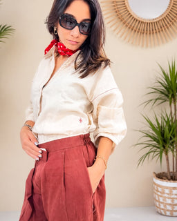 Load image into Gallery viewer, Natural White Oversized Handwoven Shirt
