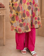 Load image into Gallery viewer, Pink-Mustard One Size Tunic set
