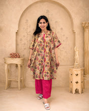 Load image into Gallery viewer, Pink-Mustard One Size Tunic set

