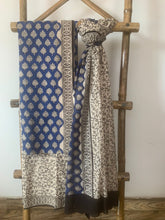 Load image into Gallery viewer, Blue hand block printed kurta set for women
