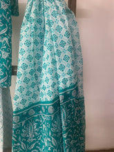 Load image into Gallery viewer, Teal cotton kurta with white bottom and block-printed lightweight dupatta
