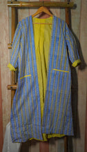 Load image into Gallery viewer, Hand-block printed cotton jacket with long sleeves and yellow interior
