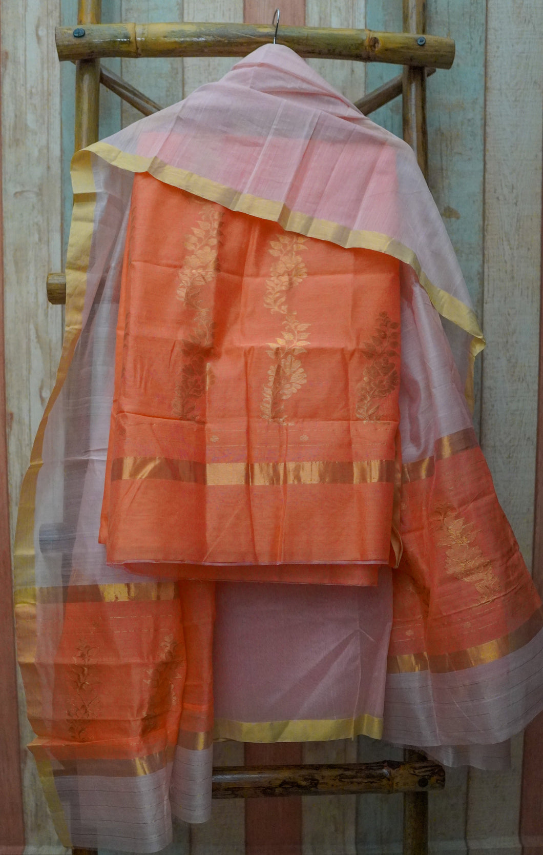 Orange Chanderi Kurta Set