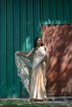 Load image into Gallery viewer, Chanderi Saree - Gold and Red
