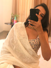 Load image into Gallery viewer, White Linen Saree
