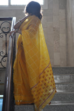 Load image into Gallery viewer, Yellow Kota Doria Saree
