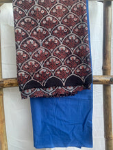 Load image into Gallery viewer, Black ajrak kurta with blue cotton bottom
