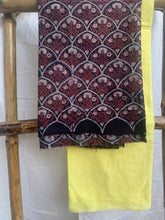 Load image into Gallery viewer, Black ajrak kurta with yellow cotton bottom
