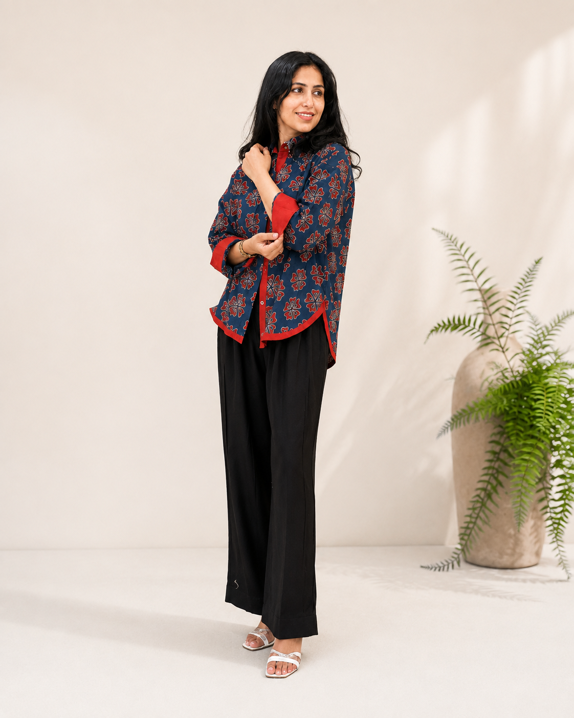 Blue Natural-dye Oversized Shirt